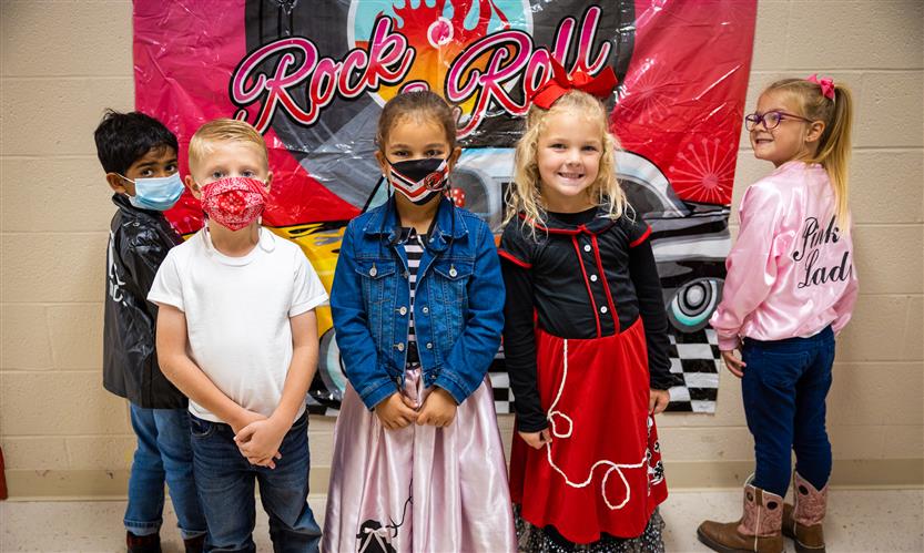 Students dress as people in the 1950s